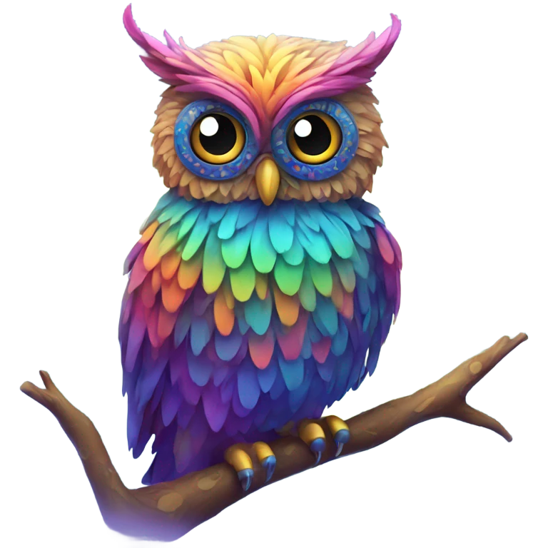 Psychedelic owl emoji