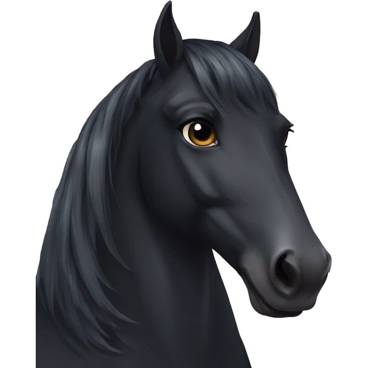 black horse with unicorn horm emoji