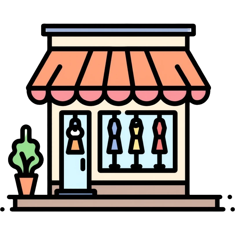 fashion company building with clothing displays in windows emoji