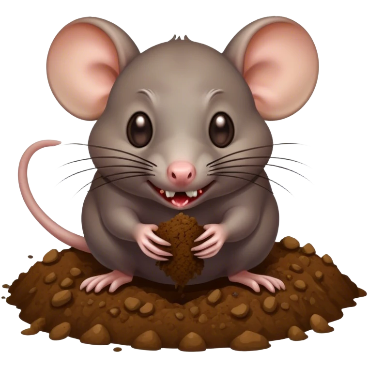 evil rat eating dirt emoji