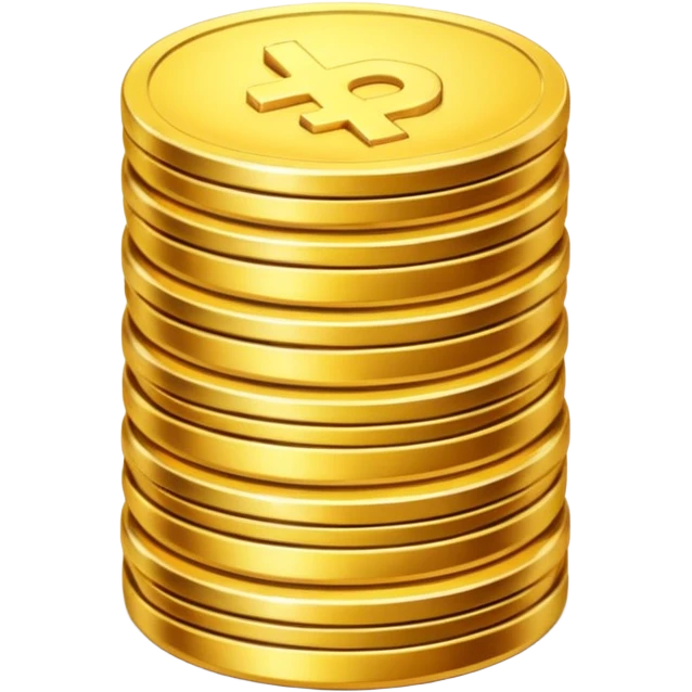 short stack of golden coins emoji