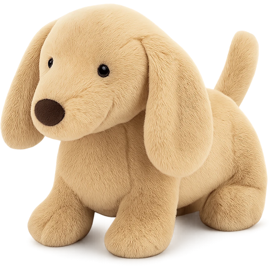 cute blonde dachschund jellycat plushie emoji