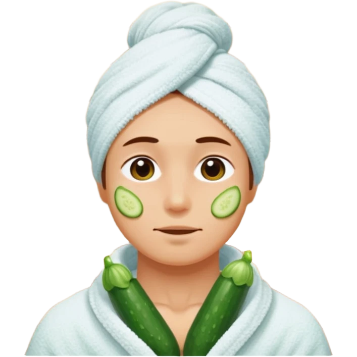 okurka na očích s týpkem a ručníkem co má okolo krku jak kdyby vyšel ze sauny  emoji