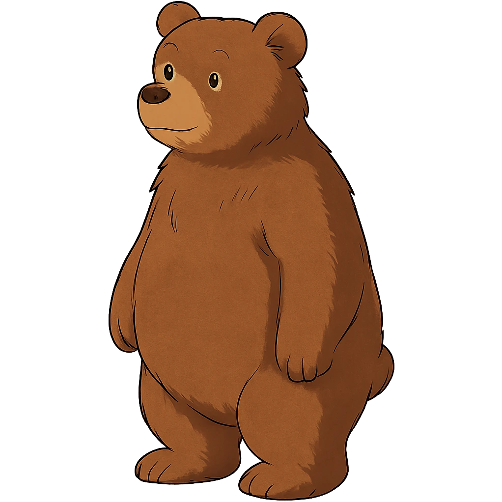 bear, ghibli style illustration emoji