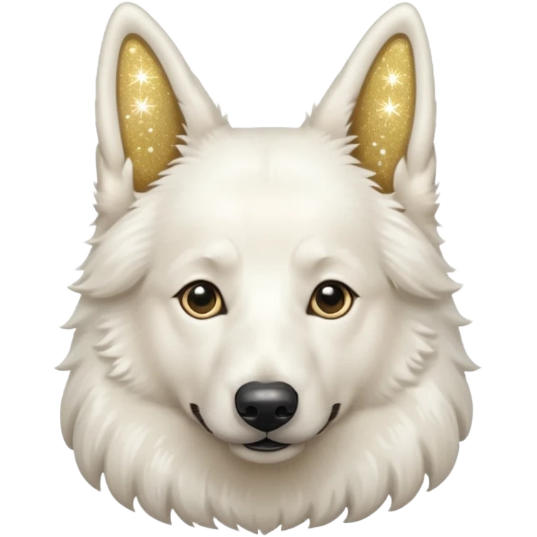 White belgian Shepard feels Like a Glitter fairy emoji