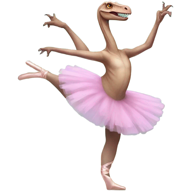 dinosaur doing ballet in pointe shoes emoji