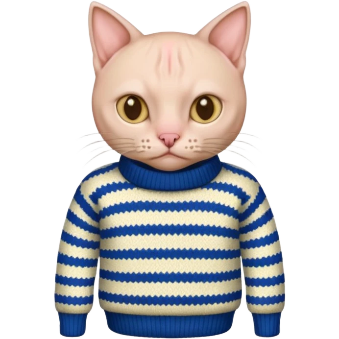 Hairless cat wearing sweater  emoji