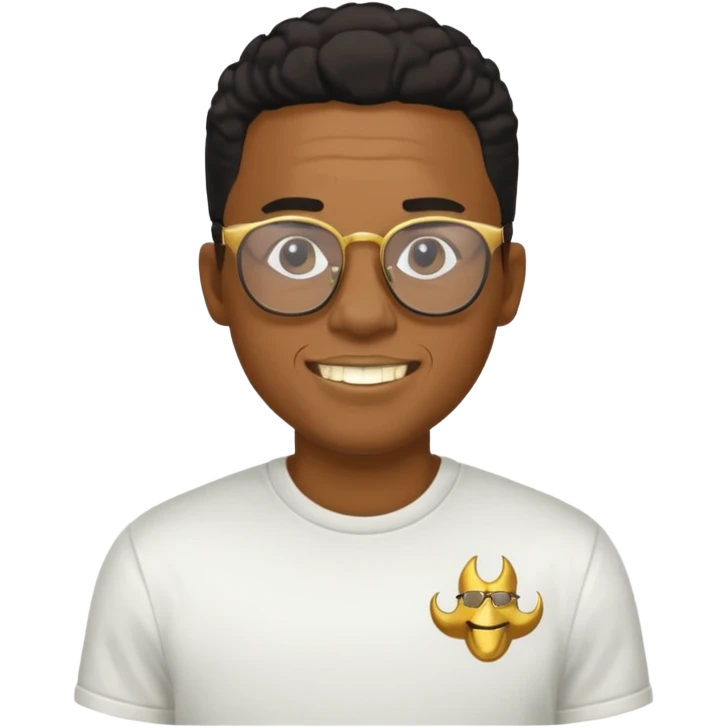 A gangster black cool rapper with cool shirt Glasses gold teeth  emoji