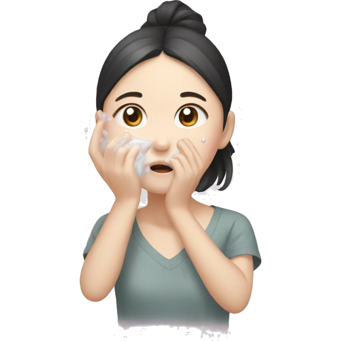 Korean girl washes her face emoji