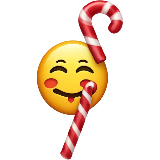 Smiley face with a candy cane emoji