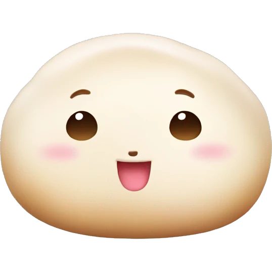 bao bun with cute face emoji