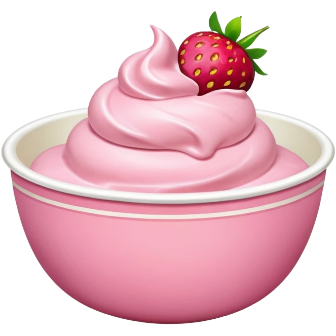 strawberry icecream in bowl emoji
