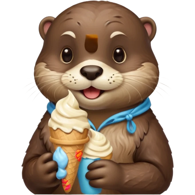 otter eating icecream emoji