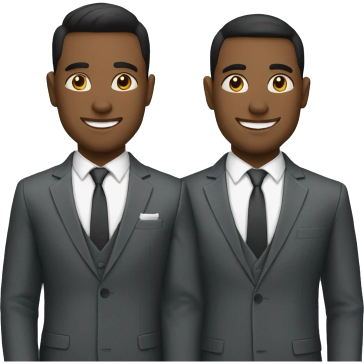 TWO GUYS IN BUSINESS SUITS, DIFFERENT RACES, BEST FRIENDS VIBE emoji