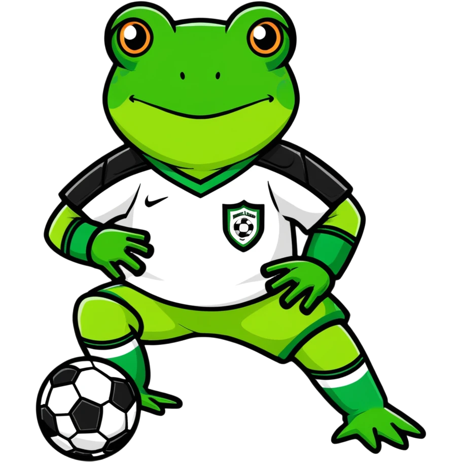 Frog as a soccer goalie emoji