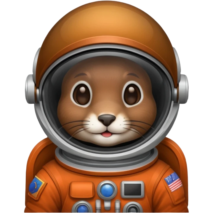 dark brown rabbit astronaut emoji