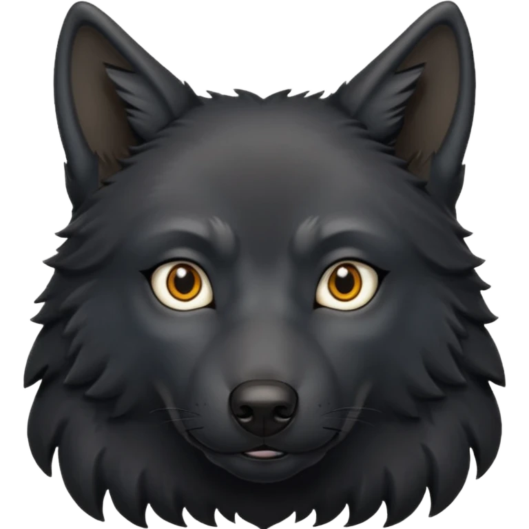 a circumspect black wolf  emoji