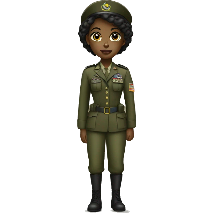 Black girl in an army uniform  emoji