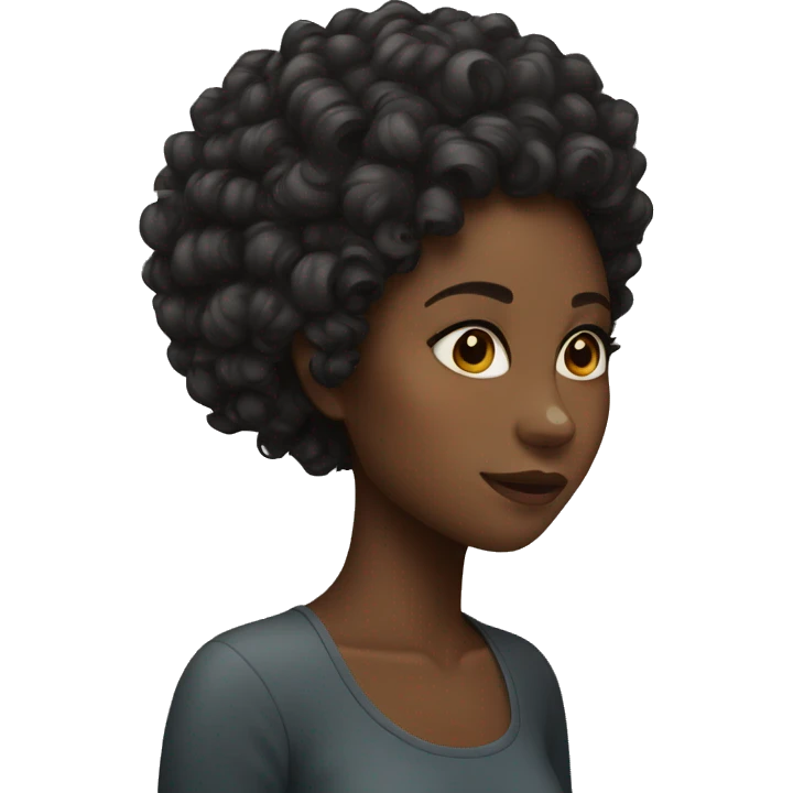 Black girl with curly hair emoji