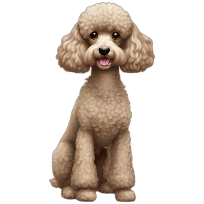 Dog Standart Poodle full body emoji