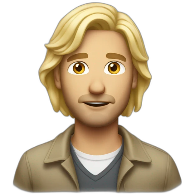 Man middle long sark blond hair emoji