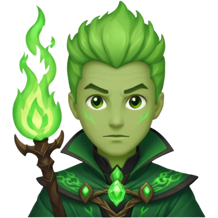green fire warlock emoji