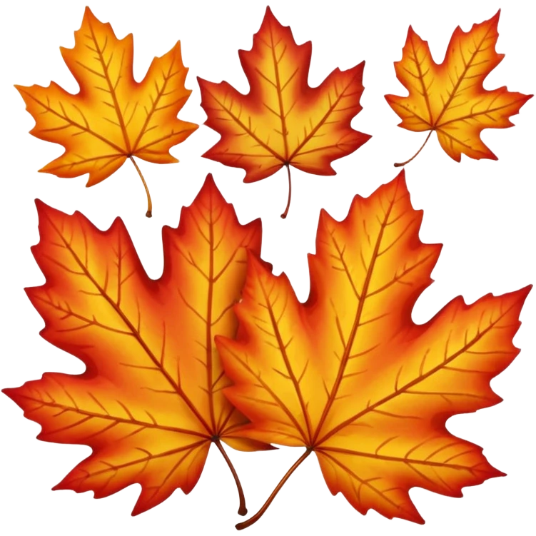 autumn leaves, white background emoji