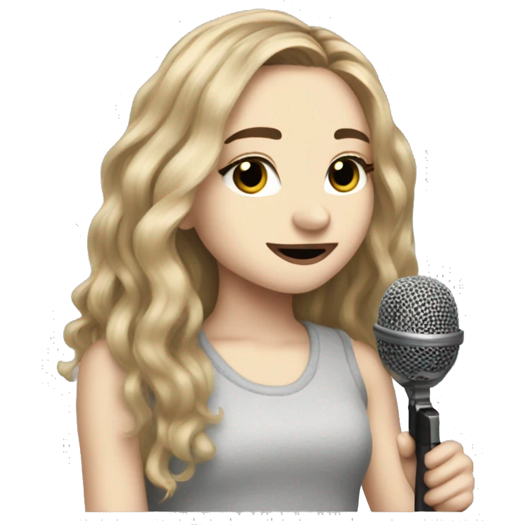 sabrina carpenter with a microphone emoji