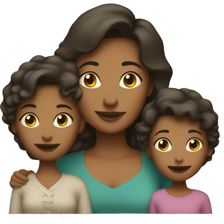 Mom and her 2 daughters  emoji
