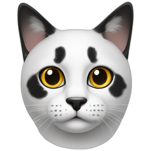 White with black big blobs cat emoji