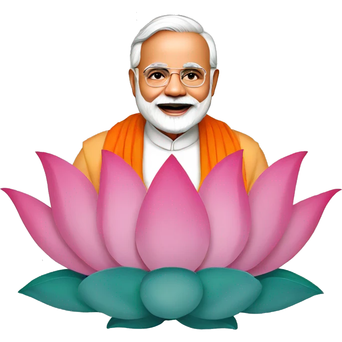 Narendra modi with lotus emoji