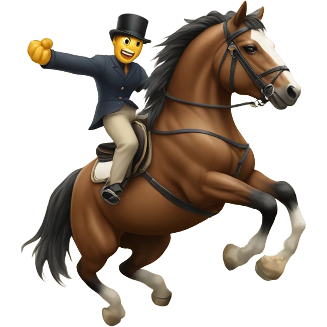 Horse bucking off man emoji