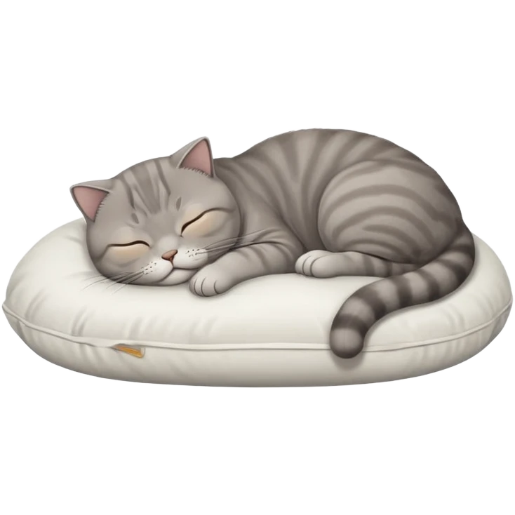 Scottish fold grey cat sleeping on pillow emoji