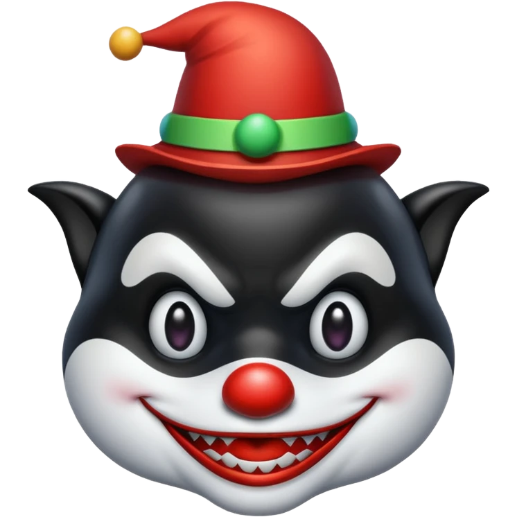 orca as an evil clown emoji