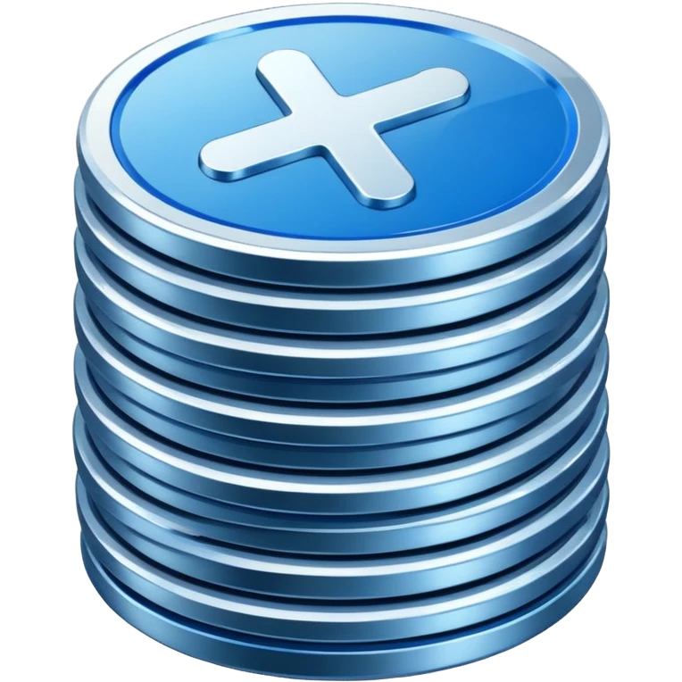stack of blue and white coins emoji