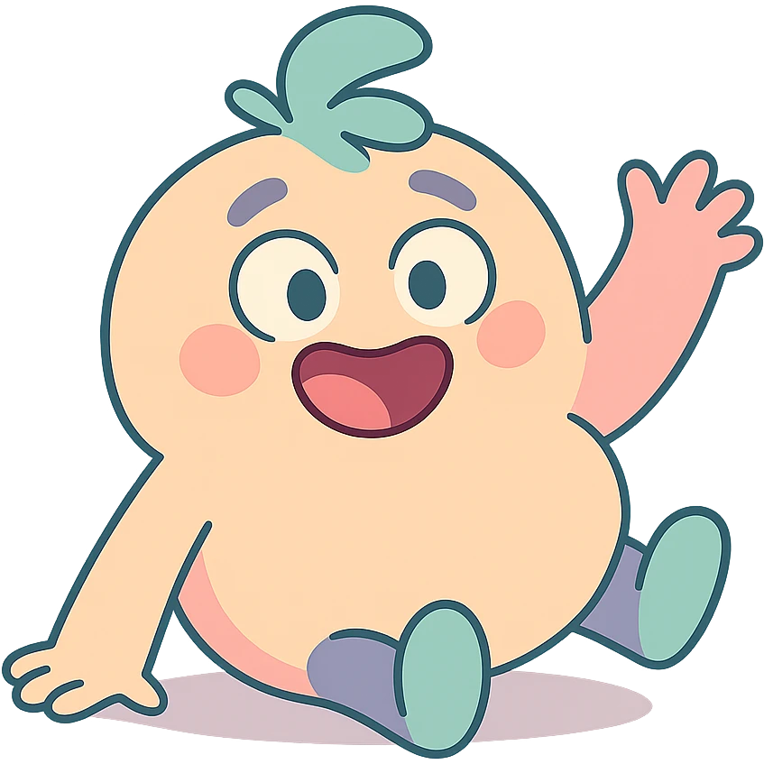 adorable gibberling character, round body, pastel colors, playful pose emoji