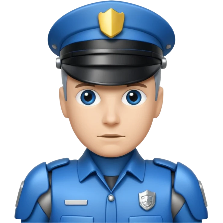 half robot cop emoji