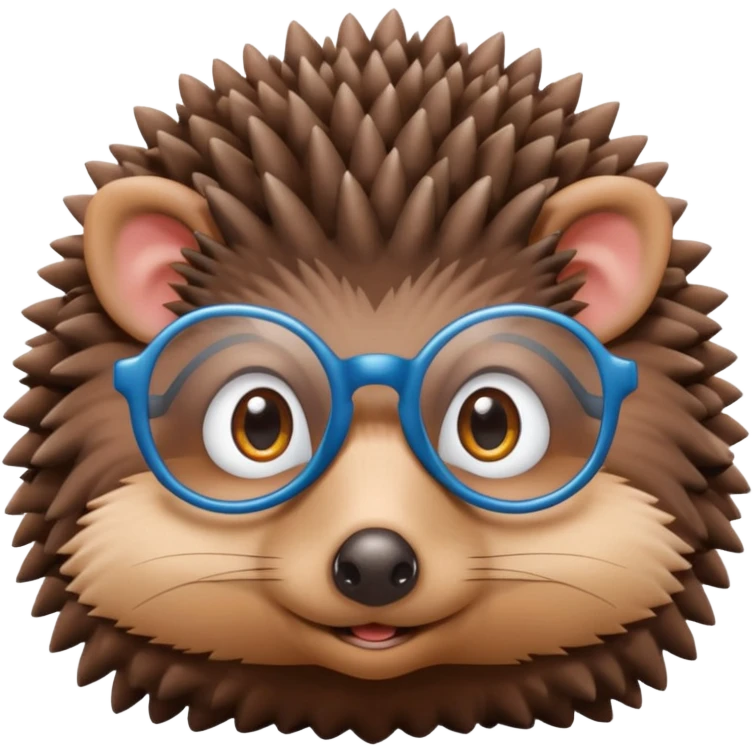 hedgehog with reading glass emoji