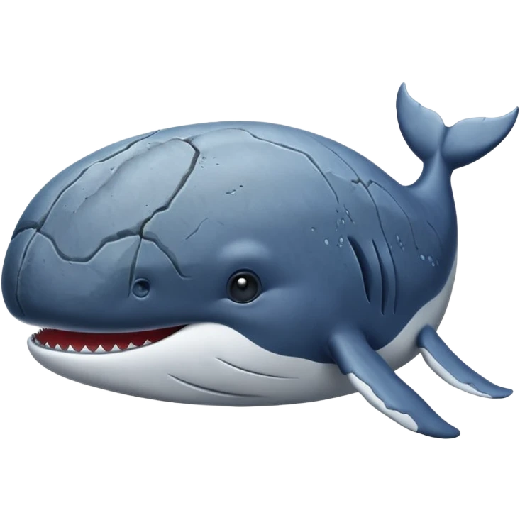 A big rock with a whale face emoji