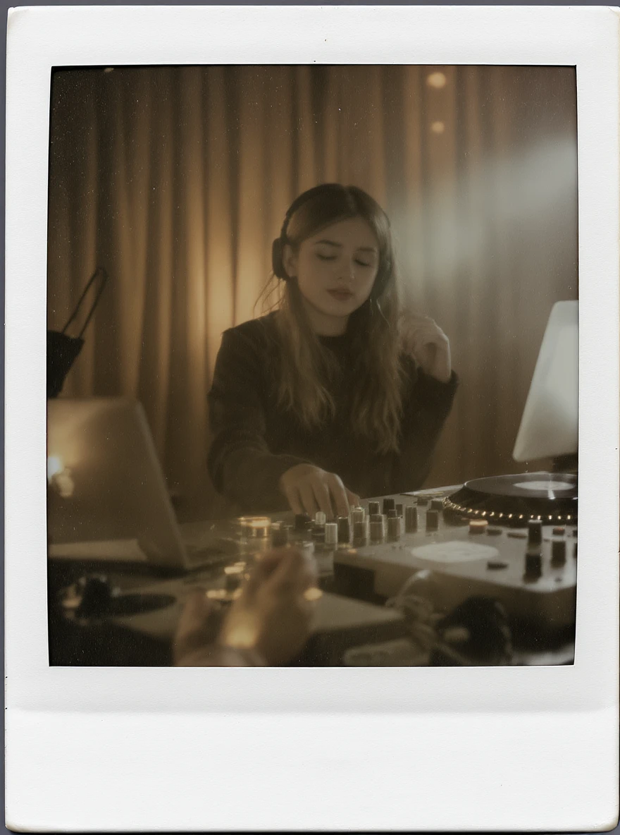 girl playing DJ set emoji