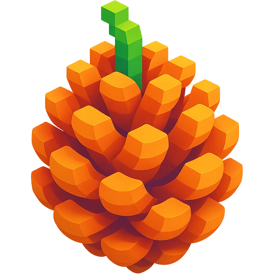 pine cone with a playful, exaggerated shape emoji