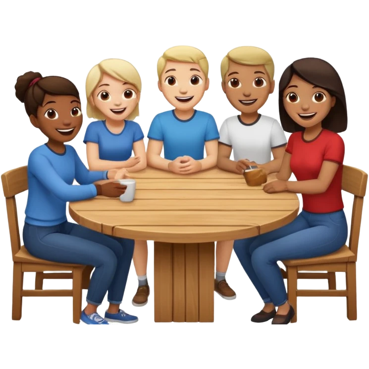 group of people talking around a table emoji