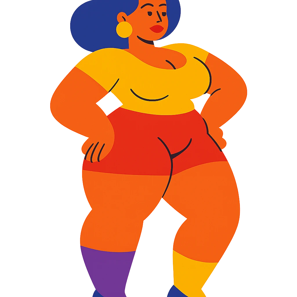 woman with exaggerated proportions emoji