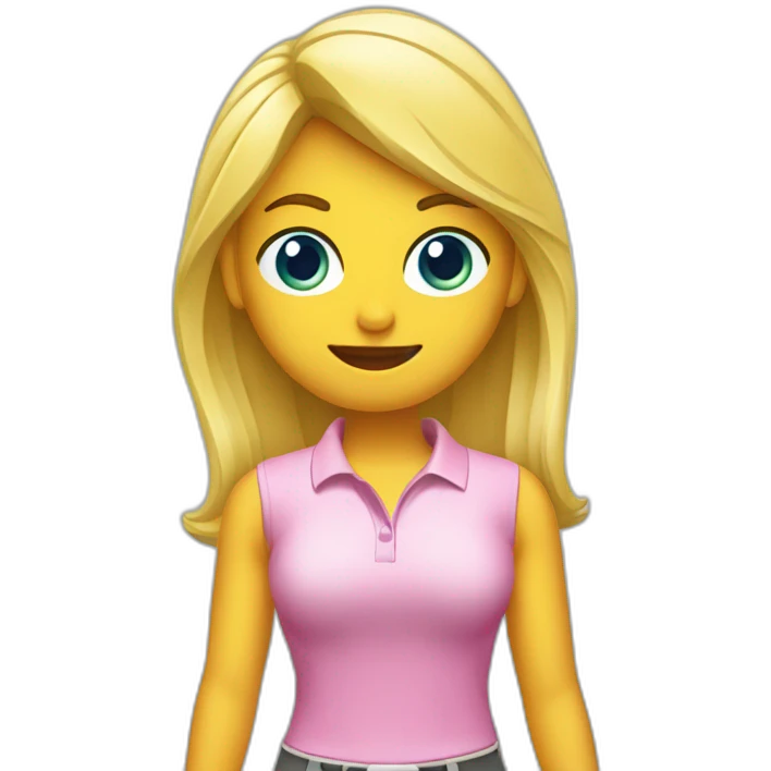 chica rubia jugando al golf emoji
