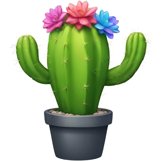 Rainbow cactus emoji