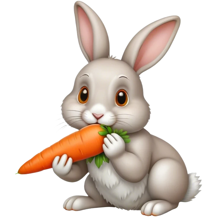 Rabbit eat carrot emoji