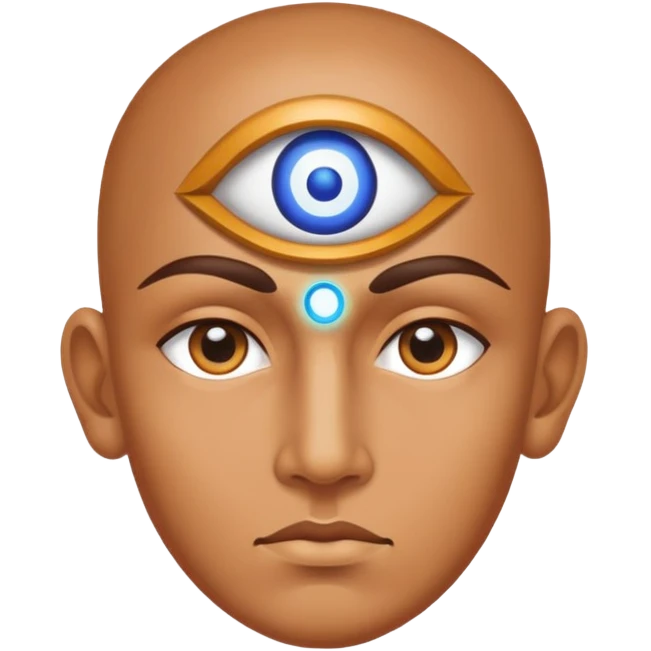 A highly focussed godlike person with a third eye working  emoji
