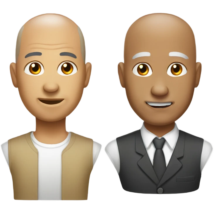 Light tan with stubble bald with hair around grandpa emoji