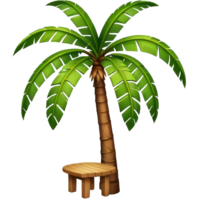 palm tree with a seat under it  emoji