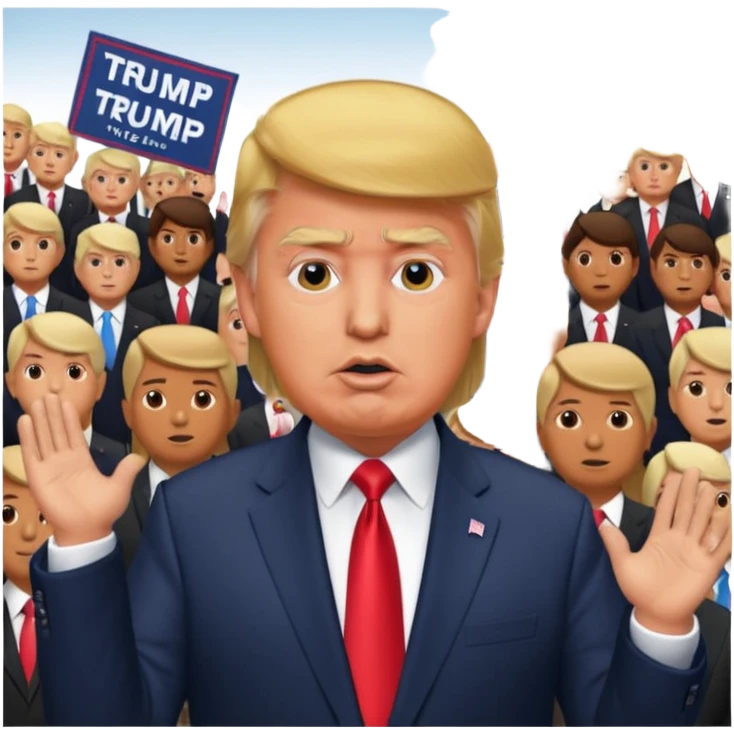 Donald Trump speaking at a rally emoji